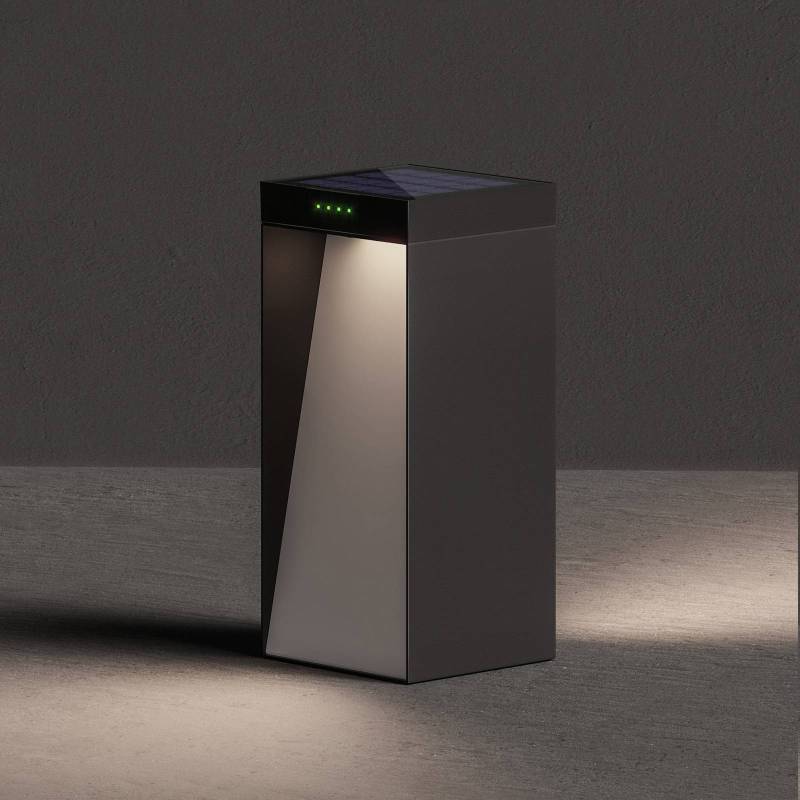 KLEWE LED-Solarlampe MILIO FULL, anthrazit, 35 cm, Alu, IP65 von KLEWE