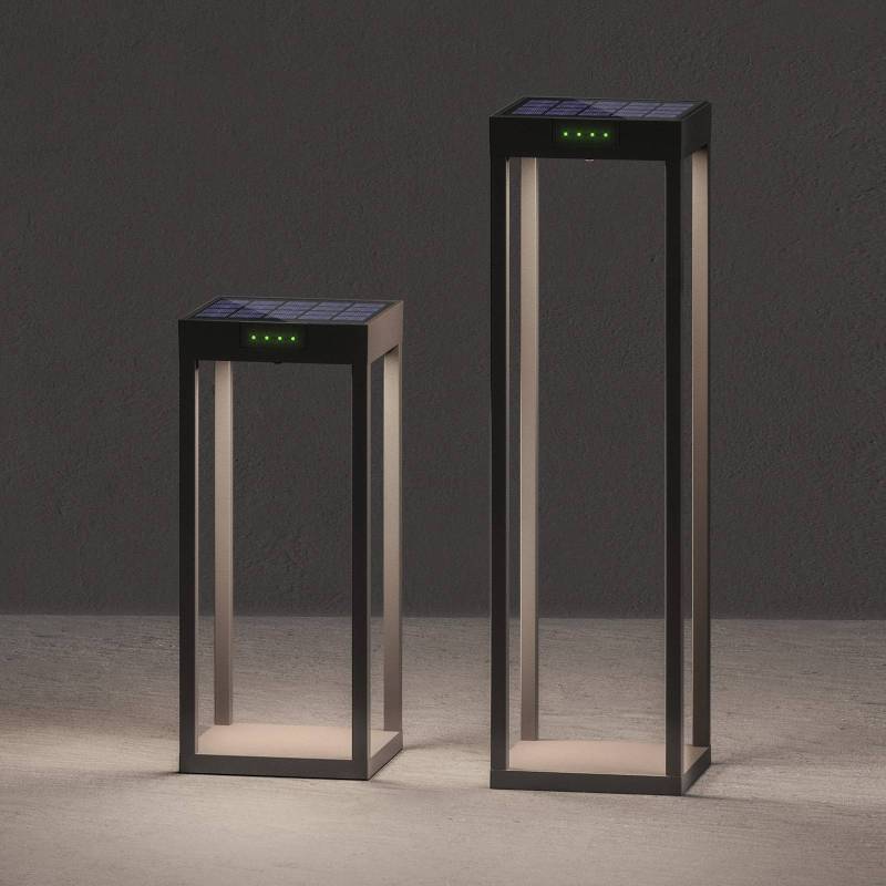 KLEWE LED-Solarlampe RADIA MINI, anthrazit, 35 cm, Alu, IP65 von KLEWE