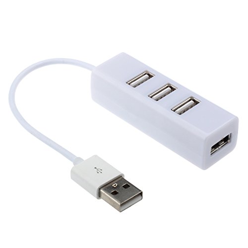 Mini USB 2.0 Hi-Speed 4-Port Splitter Hub Adapter Für PC Computer (White) von KLGR