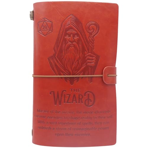 KLIBEN DND-Kunstleder-Tagebuch für Rollenspieler, D&D-Notizbuch, Notizblock im Fantasy-Stil, originelles Geschenk für Dungeons and Dragons-Spieler, Rollenspielzubehör, Rollenspiel (Wizard) von KLIBEN