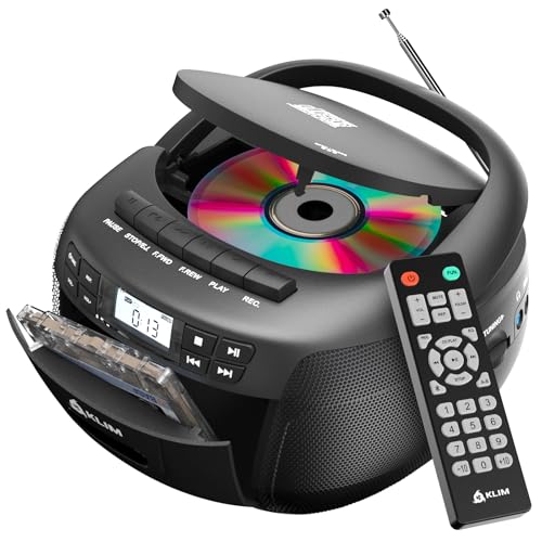 KLIM CD Player mit Kassette, Kassettenspieler, Kassettenrekorder, Radio mit CD und Kassette, CD Player mit Radio & USB, Bluetooth CD-Player, AM/FM Radio, Netz- und Batteriebetrieb KLIM CD Player mit Kassette, Kassettenspieler, Kassettenrekorder, Radio mit CD und Kassette, CD Player mit Radio & USB, Bluetooth CD-Player, AM/FM Radio, Netz- und Batteriebetrieb von KLIM