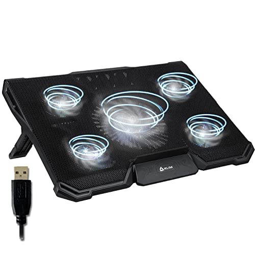 KLIM Cyclone Laptop Kühler - NEU 2024 - Laptop Cooling Pad - USB Powered - Stabil und leise - 5 Lüfter 2200 & 1200 RPM - Laptop Cooler Für PC, Mac, Xbox One, PS4-15-17 Zoll - Weiß KLIM Cyclone Laptop Kühler - NEU 2024 - Laptop Cooling Pad - USB Powered - Stabil und leise - 5 Lüfter 2200 & 1200 RPM - Laptop Cooler Für PC, Mac, Xbox One, PS4-15-17 Zoll - Weiß von KLIM