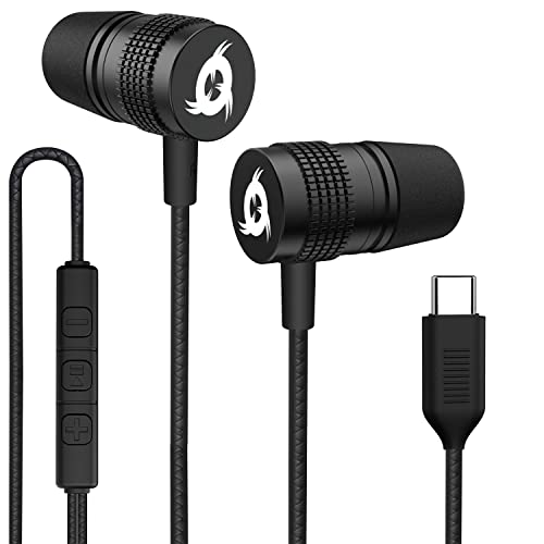 KLIM F1 in Ear USB C Kopfhörer mit Mikrofon + Exzellente Audioqualität + Langlebige Kopfhörer in Ear + Kabelgebundene in-Ear Kopfhörer USB C mit Memory-Schaumstoff-Ohrstöpsel + USB-C + NEU 2022 von KLIM