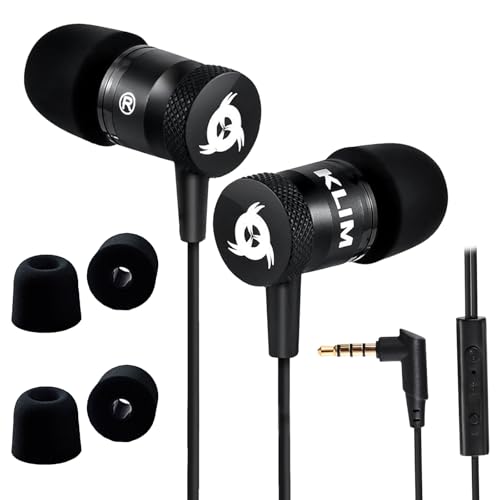KLIM Fusion Kopfhörer in Ears mit Mikrofon - NEU - Langlebig - 3.5 mm Jack - Innovativ: In-Ear Kopfhörer mit Memory Foam - Sport Gaming In Ear Kopfhörer - Schwarz KLIM Fusion Kopfhörer in Ears mit Mikrofon - NEU - Langlebig - 3.5 mm Jack - Innovativ: In-Ear Kopfhörer mit Memory Foam - Sport Gaming In Ear Kopfhörer - Schwarz von KLIM
