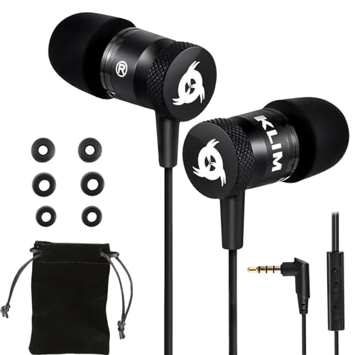 KLIM Fusion Kopfhörer in Ears mit Mikrofon - NEU - Langlebig - Innovativ: In-Ear Kopfhörer mit Memory Foam - 3.5 mm Jack - Sport Gaming In Ear Kopfhörer - Schwarz KLIM Fusion Kopfhörer in Ears mit Mikrofon - NEU - Langlebig - Innovativ: In-Ear Kopfhörer mit Memory Foam - 3.5 mm Jack - Sport Gaming In Ear Kopfhörer - Schwarz von KLIM