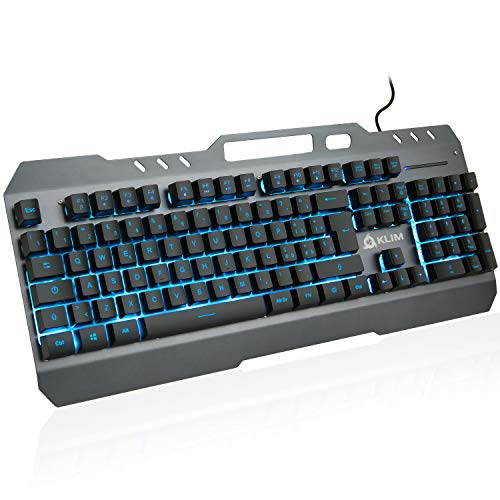 KLIM - Hybrid Halbmechanische QWERTY ITALY – Metallstruktur – Gamer Gaming-Tastatur für Videospiele PC PS4 Windows Mac von KLIM