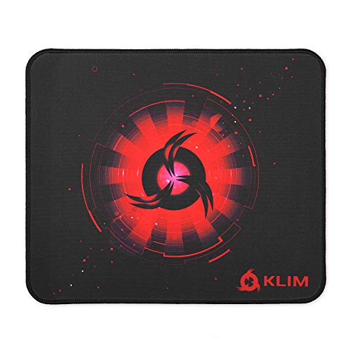KLIM Mousepad M - Erweiterte Oberfläche - Großes Gaming Mauspad - rutschfeste Gummiunterlage - Hochpräzise texturierte Oberfläche - 320 x 270 x 4 mm -Rot von KLIM