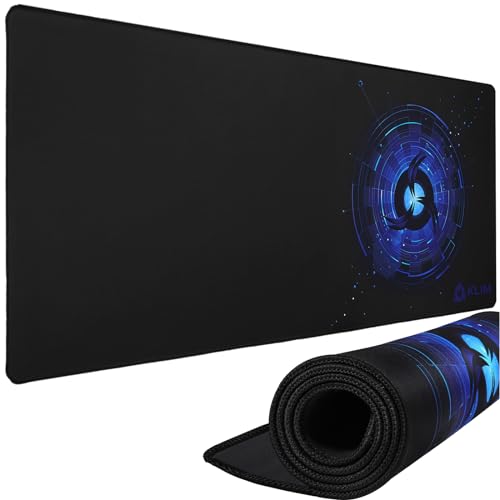 KLIM Mousepad XL - Erweiterte Oberfläche - Extra großes Gaming Mauspad - rutschfeste Gummiunterlage - Hochpräzise texturierte Oberfläche - 900 x 400 x 4 mm - Blau von KLIM