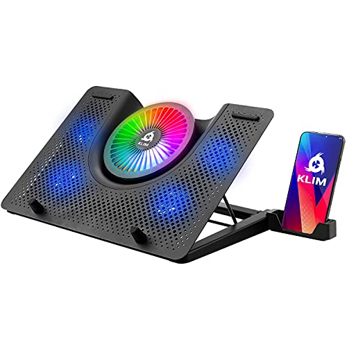 KLIM Nova + Laptop-RGB-Kühler- 11 bis 19 Zoll + Laptop-Gaming-Kühlung + USB-Lüfter + Stabil und leise + Mac- und PS4-kompatibel + Neuheit von KLIM