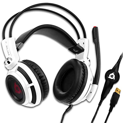 KLIM Puma - Micro Gamer Headset - 7.1 Surround-Sound - Hochqualitativer Klang - PS5 Headset mit Integrierte Vibrationen - Perfekt für PC Gaming, PS4, PS5 - Weiß KLIM Puma - Micro Gamer Headset - 7.1 Surround-Sound - Hochqualitativer Klang - PS5 Headset mit Integrierte Vibrationen - Perfekt für PC Gaming, PS4, PS5 - Weiß von KLIM