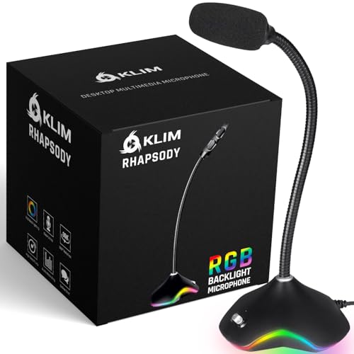 KLIM Rhapsody RGB Mikrofon: PC + USB, Beste Klangqualität, Sprachaufnahmen, Spracherkennung, Streaming, YouTube, Podcast, Gaming, Kompatibel mit Windows Mac PS4 PS5 KLIM Rhapsody RGB Mikrofon: PC + USB, Beste Klangqualität, Sprachaufnahmen, Spracherkennung, Streaming, YouTube, Podcast, Gaming, Kompatibel mit Windows Mac PS4 PS5 von KLIM
