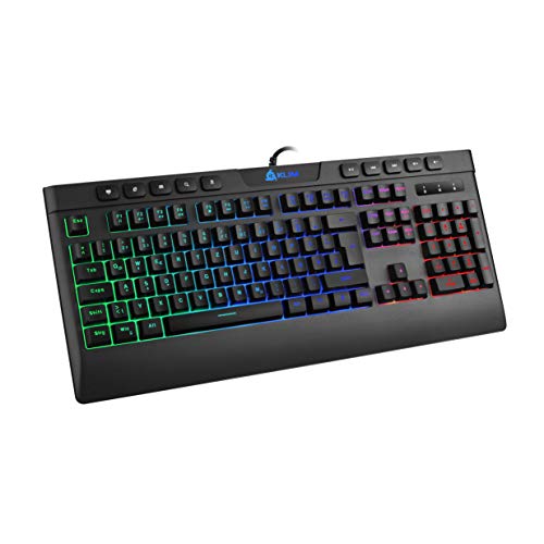 KLIM Triumph - Gamer Tastatur QWERTZ Layout + Schneller und präziser Anschlag + Hinterleuchtete PC Tastatur mit Multimedia-Steuerung + 3 Effekte + Kompatibel mit Mac PS4 Xbox One + Schwarz von KLIM