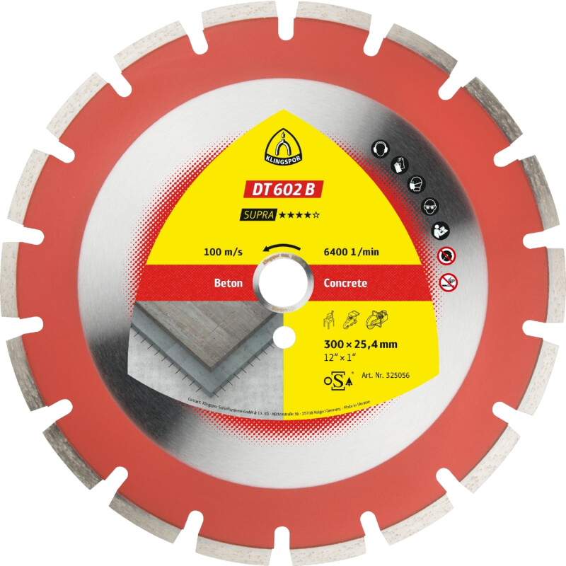 Diamantgroßtrennscheibe DT 602 B Supra für Altbeton armiert Weitverzahnung 450 x 3,7 x 25,4 mm Diamantgroßtrennscheibe DT 602 B Supra für Altbeton armiert Weitverzahnung 450 x 3,7 x 25,4 mm von Klingspor AG