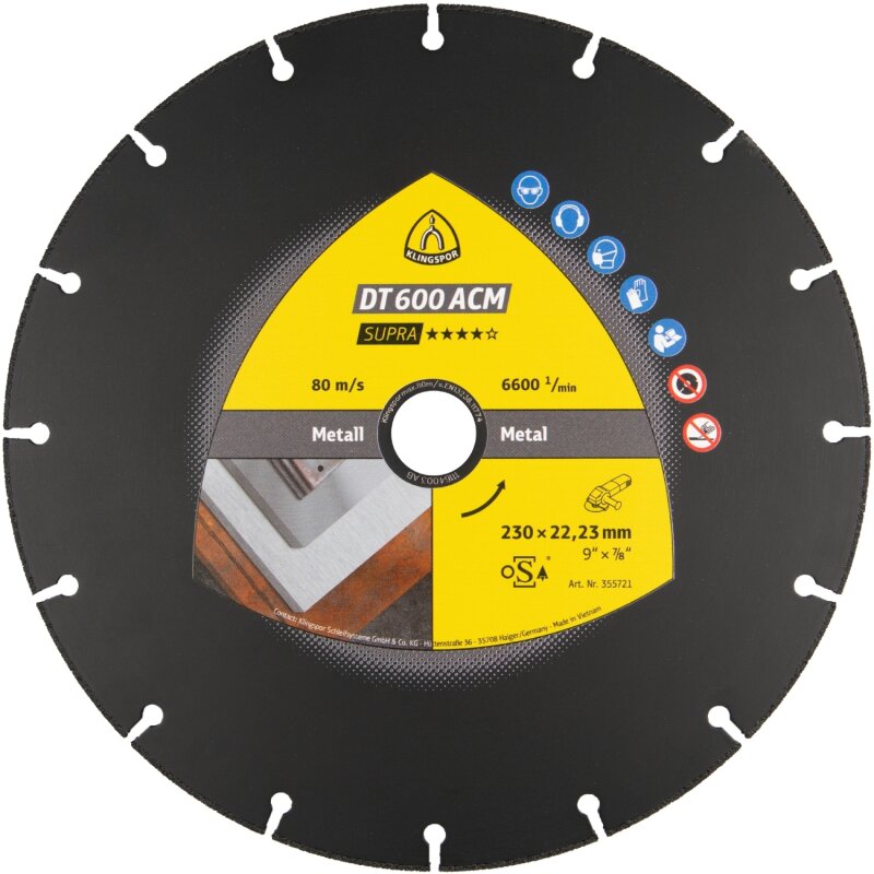 Diamanttrennscheibe DT 600 ACM Supra für Beton Kalksandstein Standardverzahnung 115 x 1,3 x 22,23 mm Diamanttrennscheibe DT 600 ACM Supra für Beton Kalksandstein Standardverzahnung 115 x 1,3 x 22,23 mm von Klingspor AG
