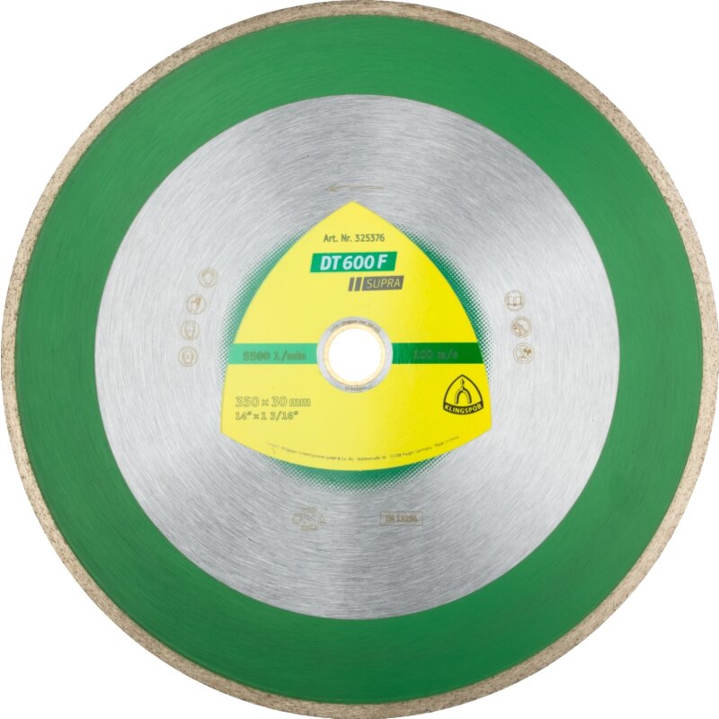 Diamanttrennscheibe DT 600 F Supra für Feinsteinzeug Kacheln Ofenkacheln geschlossen 200 x 1,9 x 30(25,4) mm von Klingspor AG