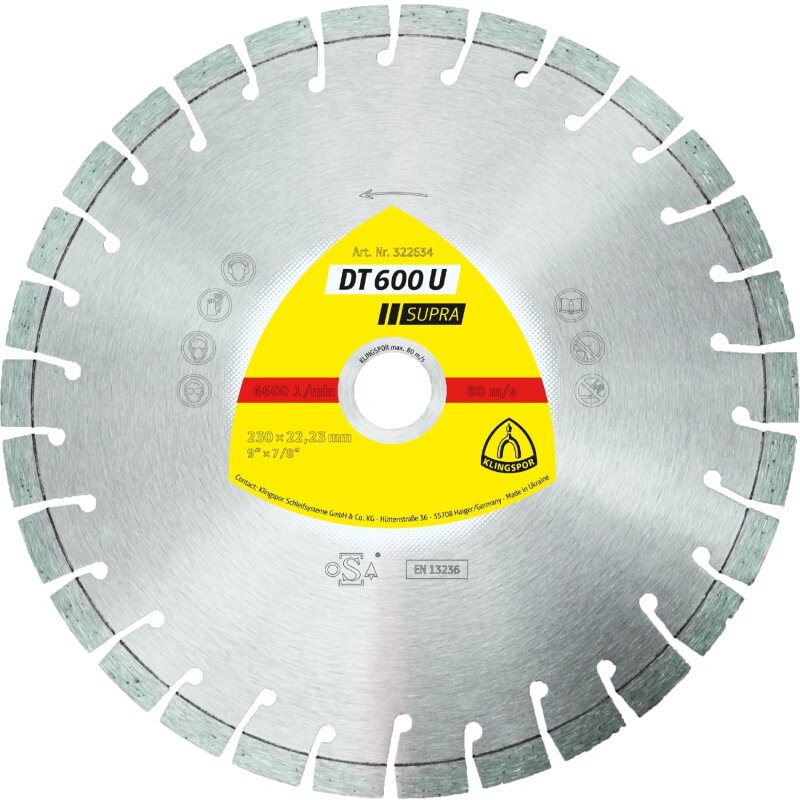 Diamanttrennscheibe DT 600 U Supra für Beton Kalksandstein Kurzverzahnung 140 x 2,4 x 22,23 mm Diamanttrennscheibe DT 600 U Supra für Beton Kalksandstein Kurzverzahnung 140 x 2,4 x 22,23 mm von Klingspor AG