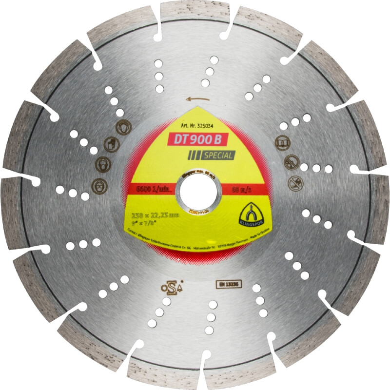 Diamanttrennscheibe DT 900 B Special für Beton Altbeton armiert Standardverzahnung 230 x 2,6 x 22,23 mm Diamanttrennscheibe DT 900 B Special für Beton Altbeton armiert Standardverzahnung 230 x 2,6 x 22,23 mm von Klingspor AG