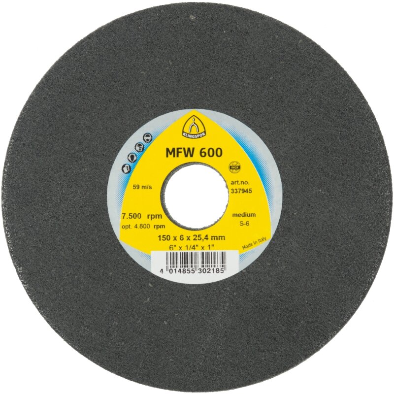 Hochleistungs-Vliesscheiben UNITIZED WHEEL 600 für Stahl, Edelstahl, NE-Metalle 150 x 3 x 25,4 mm Medium Siliziumkarbid Hochleistungs-Vliesscheiben UNITIZED WHEEL 600 für Stahl, Edelstahl, NE-Metalle 150 x 3 x 25,4 mm Medium Siliziumkarbid von Klingspor AG