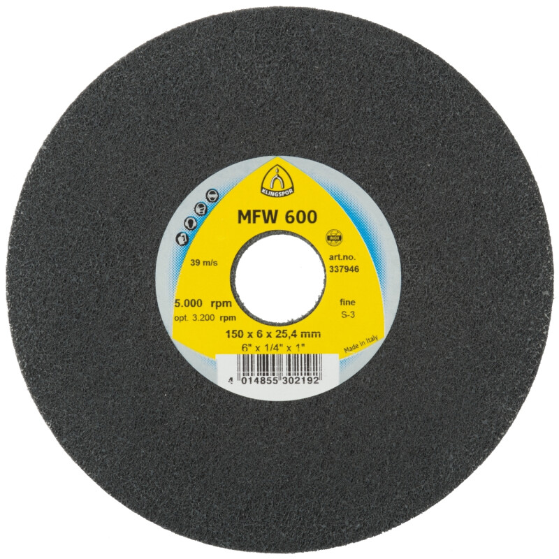 Hochleistungs-Vliesscheiben UNITIZED WHEEL 600 für Stahl, Edelstahl, NE-Metalle 150 x 6 x 25,4 mm Fine Siliziumkarbid Hochleistungs-Vliesscheiben UNITIZED WHEEL 600 für Stahl, Edelstahl, NE-Metalle 150 x 6 x 25,4 mm Fine Siliziumkarbid von Klingspor AG