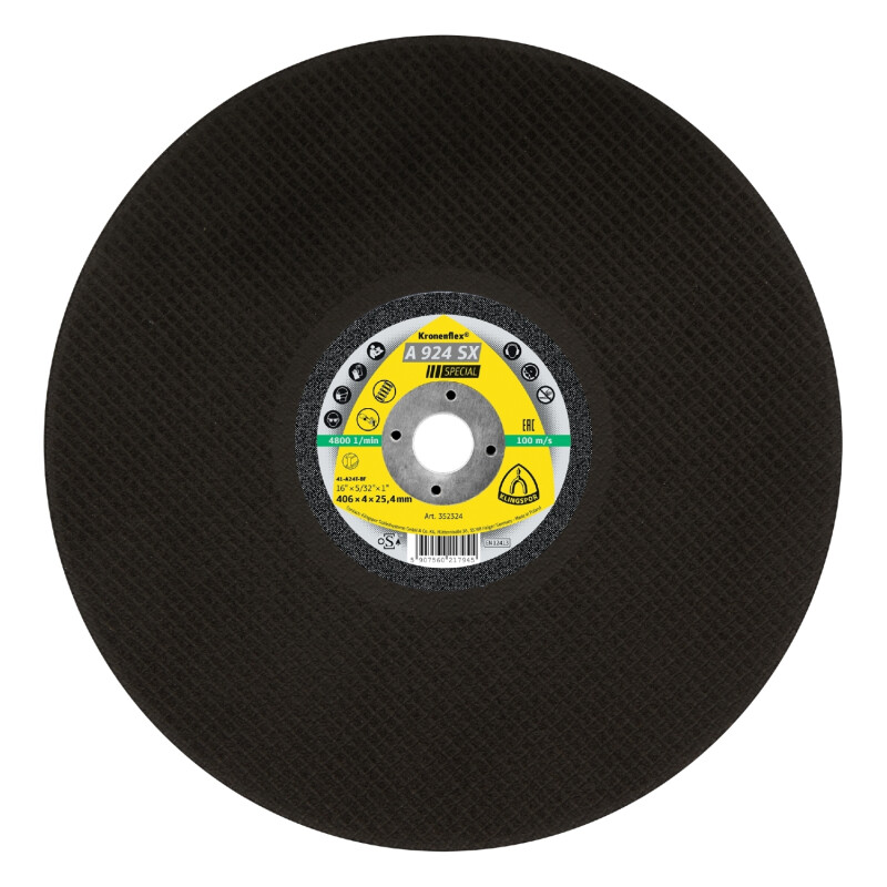 Kronenflex® Großtrennscheiben A 924 SX gerade für Stahl 406 x 4 x 25,4 mm von Klingspor AG