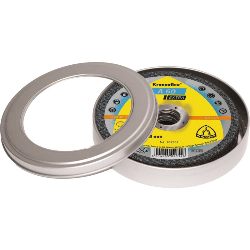 Kronenflex® Trennscheiben A 60 EX gerade Metall universal Edelstahl 125 x 1 x 22,23 mm - 10 Stück in Runddose von Klingspor AG