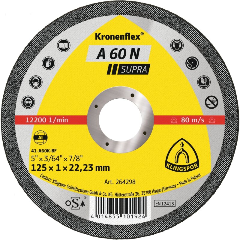 Kronenflex® Trennscheiben A 60 N Trennscheiben gerade für Aluminium 115 x 1 x 22,23 mm von Klingspor AG