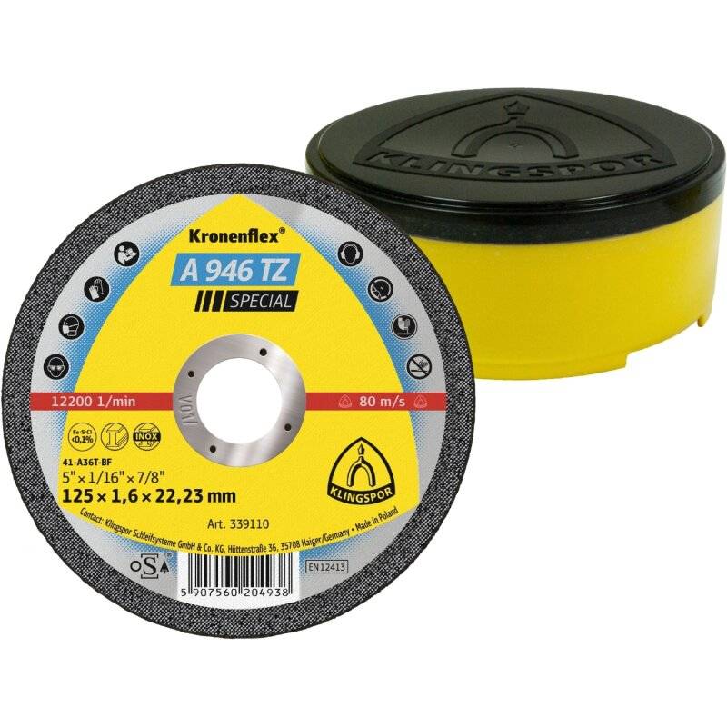 Kronenflex® Trennscheiben A 946 TZ gerade für Stahl Edelstahl 180 x 1,6 x 22,23 mm von Klingspor AG