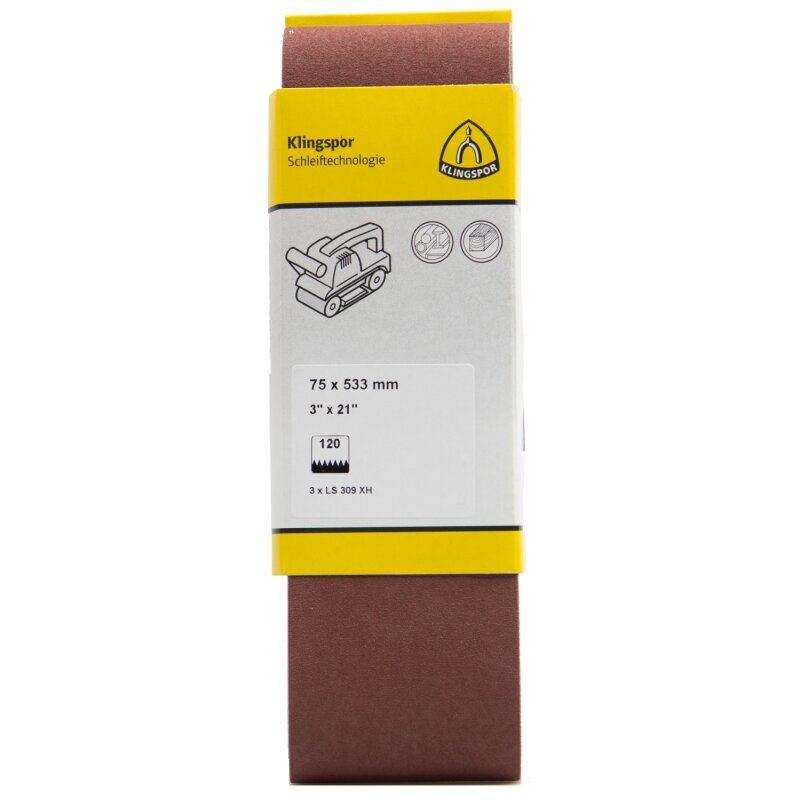 Schleifband LS 309 XH für Holz, Metall universal 75 x 533 mm Körnung 60 - 3 Stück SB-verpackt Schleifband LS 309 XH für Holz, Metall universal 75 x 533 mm Körnung 60 - 3 Stück SB-verpackt von Klingspor AG