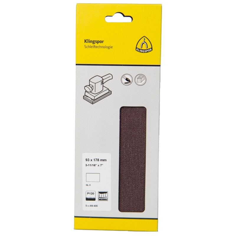Schleifgitterstreifen AN 400 kletthaftend 93 x 178 mm Körnung 240 - 5 Stück SB-verpackt Schleifgitterstreifen AN 400 kletthaftend 93 x 178 mm Körnung 240 - 5 Stück SB-verpackt von Klingspor AG