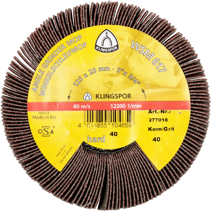 Schleifmoprad WSM 617 LS 309 X für Stahl, Edelstahl, Farbe, Kunststoff, Holz 125 x 20 mm Körnung 80 Schleifmoprad WSM 617 LS 309 X für Stahl, Edelstahl, Farbe, Kunststoff, Holz 125 x 20 mm Körnung 80 von Klingspor AG