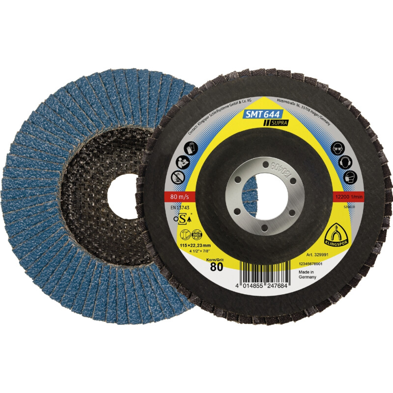Schleifmopteller SMT 644 gerade für Stahl, Edelstahl 125 x 22,23 mm Körnung 40 Schleifmopteller SMT 644 gerade für Stahl, Edelstahl 125 x 22,23 mm Körnung 40 von Klingspor AG
