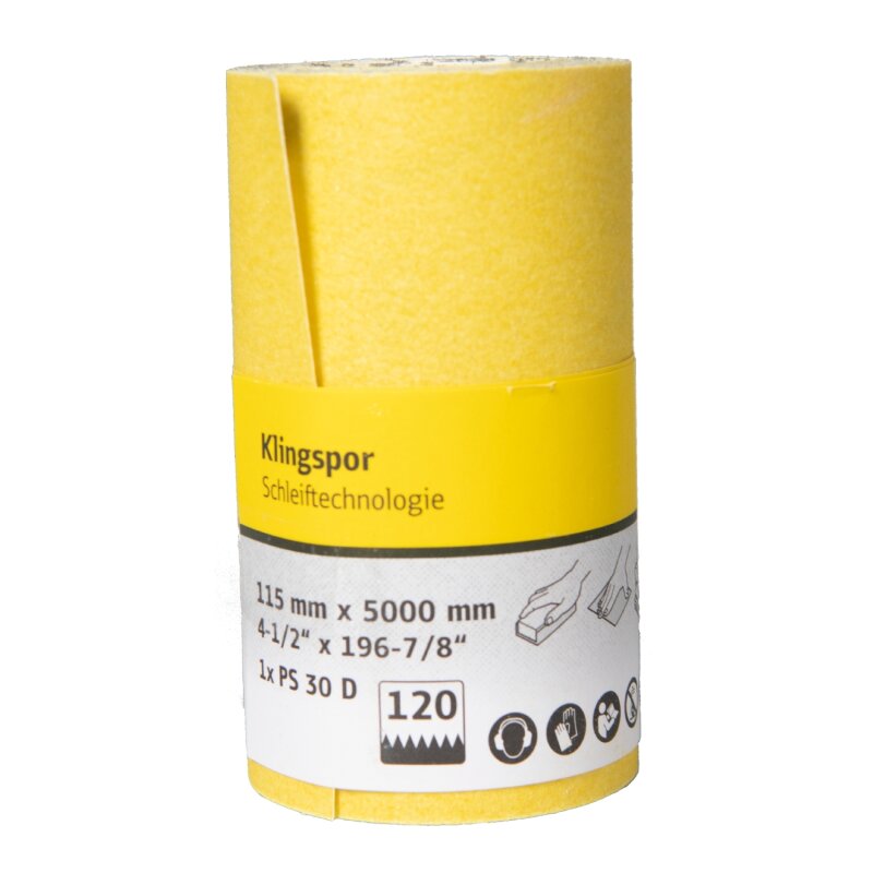 Schleifrollen PS 30 D für Farbe, Lack, Spachtelmasse 115 x 5000 mm Körnung 100 SB-verpackt Schleifrollen PS 30 D für Farbe, Lack, Spachtelmasse 115 x 5000 mm Körnung 100 SB-verpackt von Klingspor AG