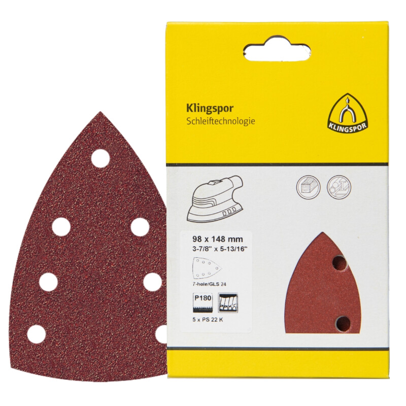 Schleifstreifen PS 22 K kletthaftend für Holz, Metall 102 x 150 mm Körnung 120 Lochform GLS67 - 5 Stück Schleifstreifen PS 22 K kletthaftend für Holz, Metall 102 x 150 mm Körnung 120 Lochform GLS67 - 5 Stück von Klingspor AG