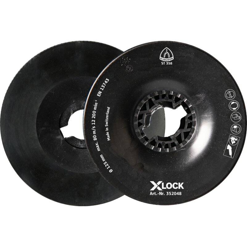 Stützteller ST 358 glatt flexibel 125 mm für Fiberscheiben mit Aufnahme X-LOCK von Klingspor AG