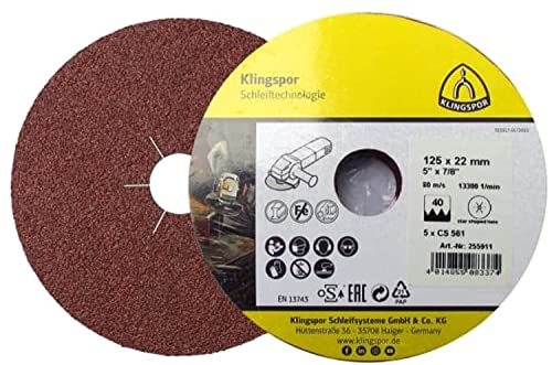 Klingspor 255905 - Fiberscheibe für Stahl, NE -Metalle, Kunststoff - FI|CS561|24|S|30|115X22|5SRT - Inhalt: 5 Stück Klingspor 255905 - Fiberscheibe für Stahl, NE -Metalle, Kunststoff - FI|CS561|24|S|30|115X22|5SRT - Inhalt: 5 Stück von KLINGSPOR