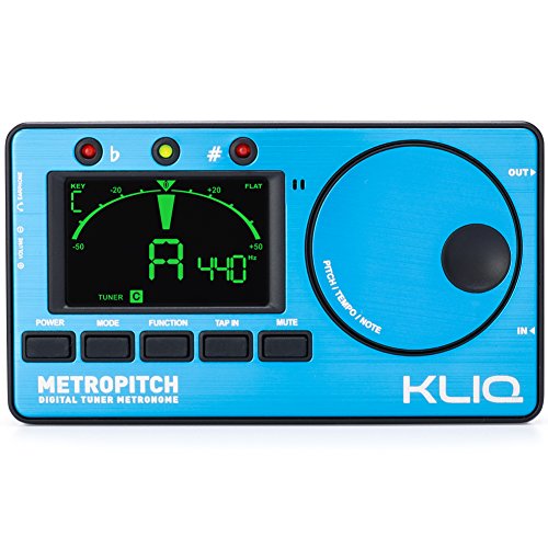 KLIQ MetroPitch Metronom Stimmgerät für alle Instrumente mit Gitarre, Bass, Violine, Ukulele und chromatischen Stimmmodi (MetroPitch, Blau) von KLIQ Music Gear