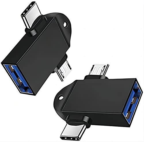 OTG-Adapter 2 in 1 Typ C Micro USB 3.0 OTG-Adapterkonverter, der für die Datensynchronisation verwendet wird. Der OTG-Konverter eignet sich für Media-TV-Sticks, Android-Telefone oder -Tablets(2 Stück) von KLJ