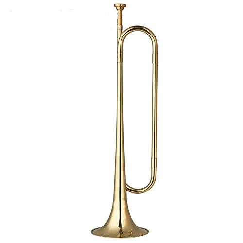 KLKL Standard Trompete Messing C Bugle Rufen Vergoldete Trompete Kavallerie Horn Mit Mundstück Musikinstrument Für Schulband Militärorchester von KLKL