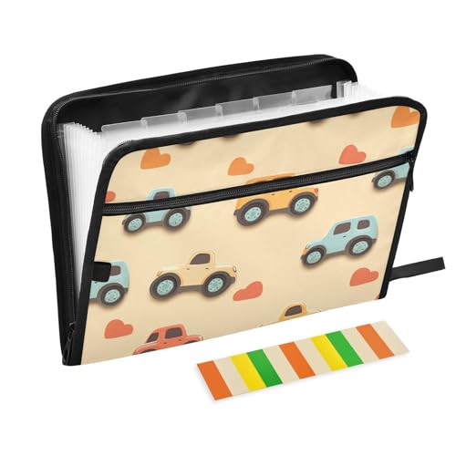 KLL Akkordeon-Aktenordner, Akkordeon-Ordner, Briefgröße, Akkordeon-Organizer mit Reißverschluss für Büro-Klemmbrett, Regenbogen-LKW, Auto, Terrakotta KLL Akkordeon-Aktenordner, Akkordeon-Ordner, Briefgröße, Akkordeon-Organizer mit Reißverschluss für Büro-Klemmbrett, Regenbogen-LKW, Auto, Terrakotta von KLL