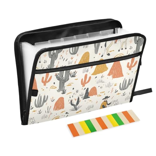 KLL Akkordeon-Aktenordner, Fächermappe, Organizer, Taschen-Ordner, Brief-Organizer und Aufbewahrung mit Taschen für Krankenpflegeschule, Western-Boho-Kaktus, große Wildnis KLL Akkordeon-Aktenordner, Fächermappe, Organizer, Taschen-Ordner, Brief-Organizer und Aufbewahrung mit Taschen für Krankenpflegeschule, Western-Boho-Kaktus, große Wildnis von KLL