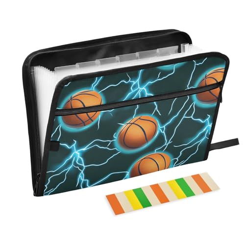 KLL Akkordeon-Aktenordner, Fächermappe, Papier, Fächermappe, Hängemappe mit Taschen für Baustelle, Basketballblau, Blitzgrün KLL Akkordeon-Aktenordner, Fächermappe, Papier, Fächermappe, Hängemappe mit Taschen für Baustelle, Basketballblau, Blitzgrün von KLL