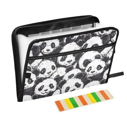 KLL Erweiterbare Aktenordner, Tasche, erweiterbare Datei, Hängeregistasche, Büro-Papier-Organizer mit Taschen für Küche, Cartoon, niedlicher schwarz-weißer Panda KLL Erweiterbare Aktenordner, Tasche, erweiterbare Datei, Hängeregistasche, Büro-Papier-Organizer mit Taschen für Küche, Cartoon, niedlicher schwarz-weißer Panda von KLL