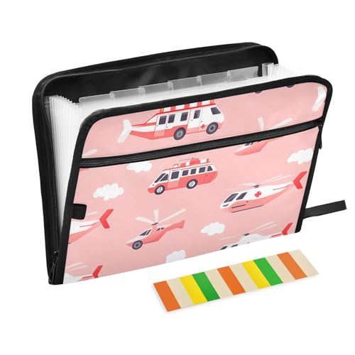 KLL Fächermappe, Fächermappe aus Kunststoff, Akkordeon-Datei mit Reißverschluss, für Küche, Krankenwagen, Auto, Hubschrauber, Rouge KLL Fächermappe, Fächermappe aus Kunststoff, Akkordeon-Datei mit Reißverschluss, für Küche, Krankenwagen, Auto, Hubschrauber, Rouge von KLL