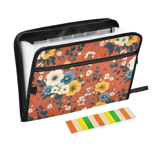 KLL Fächermappen, Aktenordner, Fächermappe, Briefablage, Hängeregistasche mit Reißverschluss für Meetings, Frühlingsblumen, Rose, Stiefmütterchen, Pfingstrosen, Terrakotta KLL Fächermappen, Aktenordner, Fächermappe, Briefablage, Hängeregistasche mit Reißverschluss für Meetings, Frühlingsblumen, Rose, Stiefmütterchen, Pfingstrosen, Terrakotta von KLL