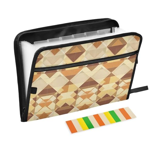 KLL Fächermappen, Fächermappe, Organizer, Größe, Fächermappe, tragbarer Aktenordner mit Taschen für die Arbeit, gelbes Terrakotta von KLL