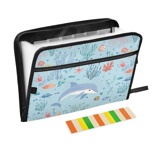 KLL Hängeregistratur-Ordner, Fächermappe, Tasche, Hängeregistratur-Tasche mit Reißverschluss für Zahnärzte, blauer Delfin KLL Hängeregistratur-Ordner, Fächermappe, Tasche, Hängeregistratur-Tasche mit Reißverschluss für Zahnärzte, blauer Delfin von KLL