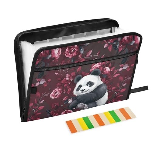KLL Hängeregistratur-Ordner, Organizer, Poly-Aktenordner, Hängeregistasche mit Taschen für Baustelle, Cartoon-Panda, Burgunderrot KLL Hängeregistratur-Ordner, Organizer, Poly-Aktenordner, Hängeregistasche mit Taschen für Baustelle, Cartoon-Panda, Burgunderrot von KLL