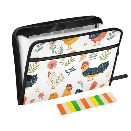 KLL Hängeregistratur-Ordner, Papier-Organizer, Ordner, Kunststoff, Fächer-Organizer, erweiterbar mit Reißverschluss für Zahnärzte, Cartoon, lustiges Huhn, Weiß KLL Hängeregistratur-Ordner, Papier-Organizer, Ordner, Kunststoff, Fächer-Organizer, erweiterbar mit Reißverschluss für Zahnärzte, Cartoon, lustiges Huhn, Weiß von KLL