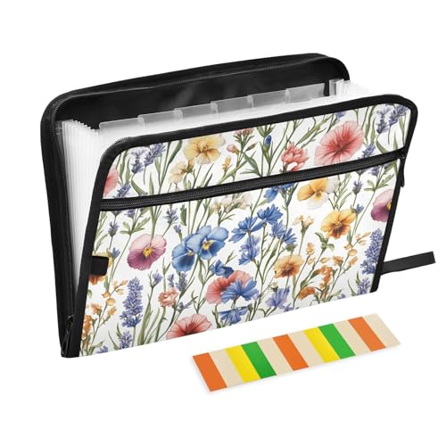 KLL Hängeregistratur-Ordner, Taschenordner, Organizer, Brief-Aktenordner, Hängemappe, mit Reißverschluss, für Arbeit, Frühlingsblumen, Lavendel, Nelke, Irisweiß KLL Hängeregistratur-Ordner, Taschenordner, Organizer, Brief-Aktenordner, Hängemappe, mit Reißverschluss, für Arbeit, Frühlingsblumen, Lavendel, Nelke, Irisweiß von KLL
