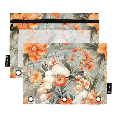 Ordnertaschen mit 3 Löchern für Ringe, wasserdicht, für Untersuchungen, Aufbewahrungsbehälter mit Blumen, Orchidee, Begonie, Gladiolen, Grau Ordnertaschen mit 3 Löchern für Ringe, wasserdicht, für Untersuchungen, Aufbewahrungsbehälter mit Blumen, Orchidee, Begonie, Gladiolen, Grau von KLL